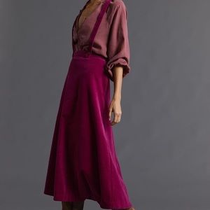 Anthropologie NWT corduroy pinafore skirt